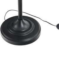HOMCOM Set 3 Pezzi: 1 Lampada da Terra e 2 Lampade da Tavolo in Metallo, Design Vintage, Lampadine E27, Nero e Bianco(m-6)