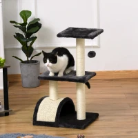 krabpaal kattenboom met krabplank zacht kussen pluche sisal grijs(m-2)