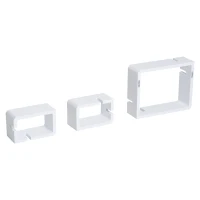 HOMCOM Wandstelling hangende stelling met 3 vakken kubus stelling opbergruimte MDF 2 kleuren(m-5)