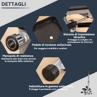 HOMCOM Stepper con Monitor LCD, Manubrio Regolabile ed Elastici, in Acciaio e ABS, 55x53x118-128 cm, Nero e Argento(m-12)