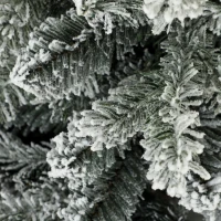 HOMCOM Mini kerstboom 90 cm met 296 takpunten, sneeuweffect en witte pot - tafelkerstboom voor thuis en kantoor, wit(m-12)