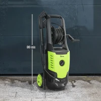 Outsunny Lavadora de Alta Pressão 2200W 170 Bar Fluxo 420 L/h com Paragem Automática Mangueira de 6 m 32x32x80 cm Verde e Preto(m-3)