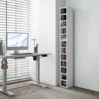 HOMCOM 204 CD Tall Narrow Media Storage Tower - White(m-7)