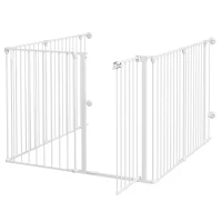 PawHut Puppy Playpen, modulair ontwerp, inklapbaar, stalen frame, voor binnengebruik, wit, 90 x 123 x 102cm(m-10)