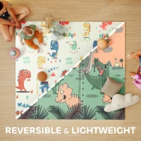 AIYAPLAY Baby Play Mat, Double Sideded Foldable Kids Crawling Mat, Reversible & Waterproof, Dinosaur(m-4)