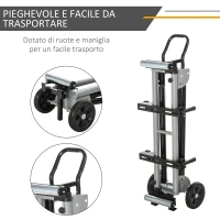 DURHAND Cavalletto Supporto per Sega Troncatrice Universale Estensibile e Pieghevole, Capacità 150kg, Nero e Argento(m-5)