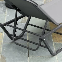 Outsunny Sun Lounger Relaxed Recliner with 5-Position Adjustable Backrest Aluminium Frame for Pool, Sun Bathing, Grey(m-7)