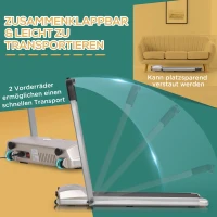 HOMCOM Elektrisches Laufband mit LCD Display, Faltbares Fitnessgerät, 1-10 Km/h, Stahl, Schwarz+ Grau+Champagner, 70 x 128 x 116 cm(m-6)