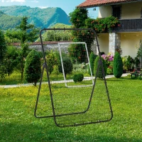 HOMCOM Rete da Calcio Rebounder Pieghevole con Bersaglio, Altezza e Angolazione Regolabili, Metallo e PE, 123x73x178.5cm, Nero(m-10)