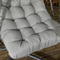 Outsunny Hangingstoel Rotan Loungestoel, weerbestendig, 1 kussen, 100 cm x 131 cm x 194 cm, Lichtgrijs(m-9)