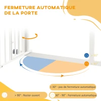 PawHut Barrière de sécurité animaux chien porte fermeture automatique sans perçage de 74 à 80 cm acier noir(m-6)