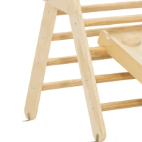 AIYAPLAY Triangle d'escalade, 3 en 1 en bois pour grimper et glisser, charge max. 50 kg, pour 18-48 mois, bois naturel(m-11)