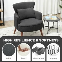 HOMCOM Corduroy Retro Accent Chair - Black(m-4)
