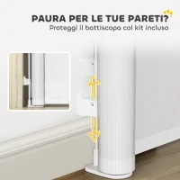 PawHut Cancellino per Cani Piccoli Estensibile 0-125 cm e Retrattile con Blocco Automatico, Bianco(m-7)