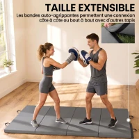 HOMCOM Tappetino da Ginnastica Pieghevole, Materassino Fitness Spesso 5 cm e Antiscivolo, 180x80x5 cm, Grigio(m-6)
