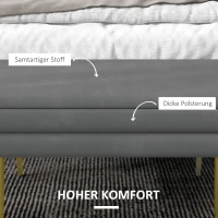 HOMCOM Zitbank, Gestoffeerde Bank met Opbergruimte, Staal, 79,5 cm x 37,5 cm x 43 cm, Donkergrijs(m-4)