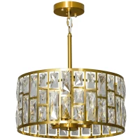 HOMCOM 72 Glass Crystallite Chandelier - Gold-Tone(m-11)