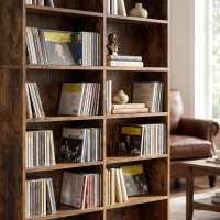HOMCOM 640 CD Storage Tower - Rustic Brown(m-11)