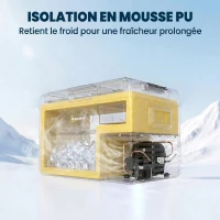 Outsunny Glacière électrique 40L portable, réfrigérateur congélateur avec poignées - dim. 58,7L x 36,5l x 43,8H cm orange et noir(m-5)