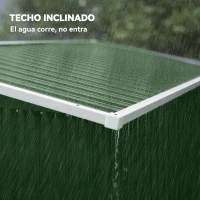 Outsunny Cobertizo de Jardín Exterior 2,7 m² 234x132x185 cm con Triple Puerta Cerradura y Ranuras de Ventilación Verde(m-6)