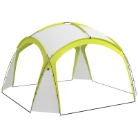 Outsunny Event Shelter 3,5 x 3,5m Paviljoen met Verlichtingshaak Waterafstotend Winterbestendig Tuinpaviljoen Groen(m-10)