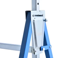 HOMCOM 2 x Steigerstatiefsteunbeugel in hoogte verstelbaar staal blauw(m-13)