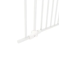 PawHut Barrière pour chien en acier à 3 panneaux pliante double verrouillage et porte intégrée pour porte et escalier blanc(m-12)