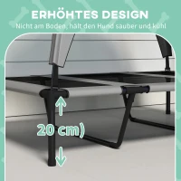 PawHut Hondenbed Outdoor-Hondenbed, Weerbestendig, Met Verhoogd Frame, 106 x 76 x 94 cm, Lichtgrijs(m-7)
