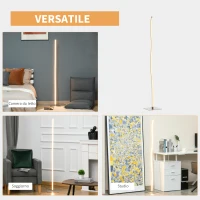 HOMCOM Lampada a Stelo, Lampada da Terra Design, Lampada Piantana con Luci a LED Bianco Caldo, 12W, Argento, 22x22x144cm(m-8)