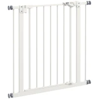 PawHut Huisdieren Veiligheidshekje, Afscheiding, Beschermhek voor Huisdieren, Metaal, Kunststof, 74-80 cm, Wit(m-1)