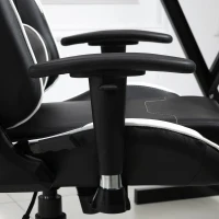 Vinsetto Poltrona da Gaming con Altezza Schienale Regolabile, Sedia Ufficio con Poggiatesta e Cuscino Lombare Nera e Bianca(m-9)