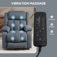 HOMCOM Power Lift Recliner Chair with Vibration Massage, Lift Chair for Elderly with Footrest, Remote, Side Pocket, Grey(m-5)