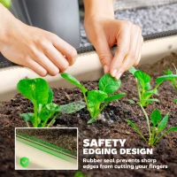 Outsunny Galvanised Raised Garden Bed, Metal Planter Box with Safety Edging, for Flowers, Herbs, Succulents, Cream White(m-6)