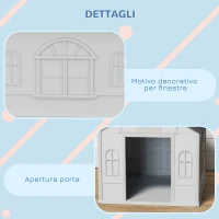 PawHut Casetta per Cani in PP Impermeabile con Tetto Inclinato e Porta di Ingresso, 65x75.7x63 cm, Grigio(m-6)