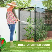 Outsunny Fruit Cage Bird Netting, Brassica Cage Plant Protection Tent with Zipped Door, Anti Bird, Insects, Small Animals, Black(m-6)