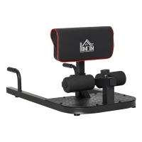 HOMCOM Sissy Squat Kniebeugentrainer Beintrainer Bauch-Gesäß-Trainer 3 in 1 Trainer verstellbar bis 120 kg Stahl Schwarz 50 x 97 x (44,5–56,5) cm(m-1)