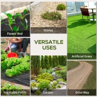 Outsunny 2m x 100m Heavy Duty Weed Control Membrane, Weed Membrane for Landscaping Driveway Gravel Artificial Grass Lawn Underlay, Black(m-7)
