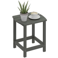 Outsunny Tuintafel, weerbestendig balkontafel van HDPE, eettafel outdoor campingtafel voor tuin terras balkon 48x37x46 cm grijs(m-11)