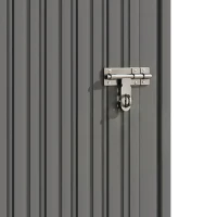 Outsunny 2-in-1 Brandhoutrek voor Buiten van Verzinkt Staal, 235 x 67 x 149 cm, met Gereedschapskast en Schuin Dak, Donkergrijs(m-11)