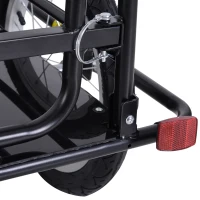 HOMCOM Aanhangwagen koppeling transportaanhanger fietskar bolderwagen zwart(m-12)