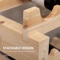 HOMCOM Three-Tier, 36 Bottle Wooden Wine Rack - Natural(m-6)