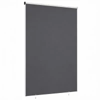 Outsunny Außenrollo 160 x 240 cm Ausziehbar Balkonrollo mit Perlenzug UPF30+ Senkrechtmarkise Dunkelgrau(m-11)