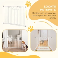 PawHut Poarta de Siguranta cu Montare prin Presiune(m-8)