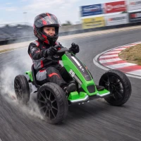 AIYAPLAY Elektrische skelter voor kinderen 12V met 2 motoren, 4-voudig verstelbare zitting, soft-start, EVA-wielen en led-koplampen(m-8)
