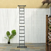 HOMCOM Echelle aluminium pliable multifonction 5 positions 3,7 m 12 échelons certification NF EN131 charge max. 150 Kg noir(m-10)
