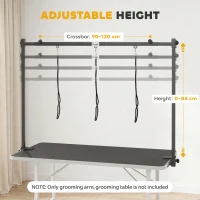 PawHut Dog Grooming Arm Adjustable H-Shape Dog Grooming Table Arm with Clamp and 3 Nooses Black(m-4)