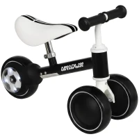 AIYAPLAY Balance Bike for Kids 1-2 Years, Toddler Bike with Adjustable Seat and Lighting Rear Wheels for Boys and Girls, Black(m-14)