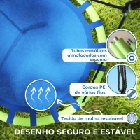 AIYAPLAY Baloiço para Crianças Redondo Baloiço de Jardim Infantil Ajustável Impermeável Carga 150kg Ø100x180 cm Preto e Azul(m-4)