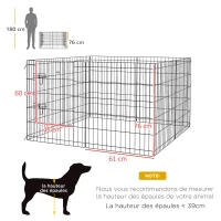 PawHut Parc enclos modulable pour chiens lapins rongeurs clôture pour petits animaux intérieur et extérieur 61 x 76 cm noir(m-3)