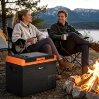 Outsunny Glacière électrique 40L portable, réfrigérateur congélateur avec poignées - dim. 58,7L x 36,5l x 43,8H cm orange et noir(m-8)